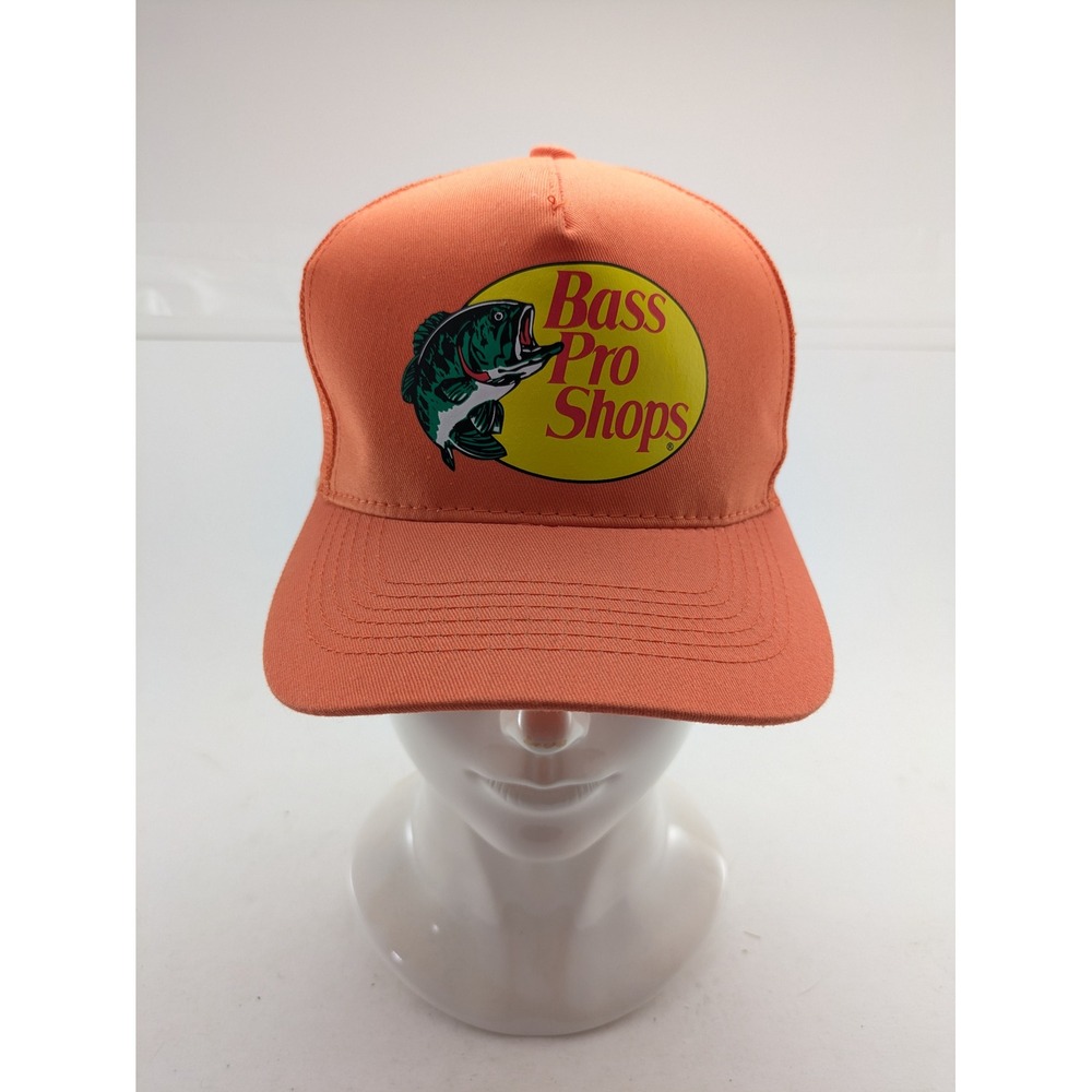 NEW Bass Pro Shops Orange Fishing Outdoor Trucker Baseball Snapback Cap Hat
